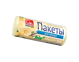 Мешки для мусора 30 л, ароматизированные, Ваниль, бежевые, в рулоне 20 шт., ПНД, 9 мкм, 560х530 мм, GRIFON Aroma, 101-020 V в Саратове