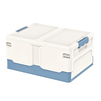 Ящик пластиковый складной белый, дно синее, 480х360х240 мм в Саратове