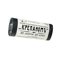 Мешки для мусора 30 л, черные, в рулоне 20 шт., ПНД, 7 мкм, 560х440 мм, Крепаномъ, 4607075710580 в Саратове Мешки для мусора 30 л, черные, в рулоне 20 шт., ПНД, 7 мкм, 560х440 мм, Крепаномъ, 4607075710580 в Саратове