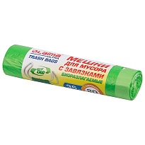 Мешки для мусора 35 л, биоразлагаемые с завязками, зеленые, в рулоне 20 шт., ПНД, 14 мкм, 600х500 мм, LAIMA ULTRA, 607688 в Саратове Мешки для мусора 35 л, биоразлагаемые с завязками, зеленые, в рулоне 20 шт., ПНД, 14 мкм, 600х500 мм, LAIMA ULTRA, 607688 в Саратове