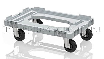 Тележка пластиковая с отверстием без тормозов усиленная серая в Саратове Тележка пластиковая с отверстием без тормозов усиленная серая в Саратове