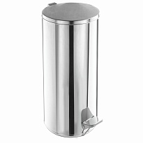 Урна для мусора с педалью, усиленное, Титан, 50 л, кольцо под мешок, нержавеющая сталь, хром в Саратове