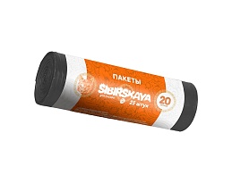 Мешки для мусора 20 л, черные, в рулоне 25 шт., ПНД, 6 мкм, 420х450 мм, SIBIRSKAYA, 101-001 S в Саратове