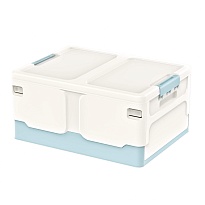 Ящик пластиковый складной белый, дно голубое, 480х360х240 мм в Саратове