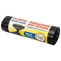 Мешки для мусора 160 л, черные, в рулоне 10 шт., ПВД, 30 мкм, 1200х900 мм, LAIMA ULTRA, 607694 в Саратове