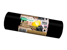 Мешки для мусора 180 л, ароматизированные, черные, в рулоне 10 шт., ПВД, 70 мкм, 1100х930 мм, СТРОЙКА, S18010110 в Саратове