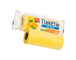 Мешки для мусора 35 л, ароматизированные, желтые, в рулоне 20 шт., ПНД, 12 мкм, 560х530 мм, GRIFON Цитрусовый Микс, 100-033 в Саратове