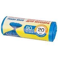 Мешки для мусора 90 л, синие, в рулоне 20 шт., ПНД, 14 мкм, 900х700 мм, LAIMA ULTRA, 607693 в Саратове Мешки для мусора 90 л, синие, в рулоне 20 шт., ПНД, 14 мкм, 900х700 мм, LAIMA ULTRA, 607693 в Саратове