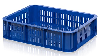 Ящик (лоток) кондитерский перфорированный синий в Саратове Ящик (лоток) кондитерский перфорированный синий в Саратове