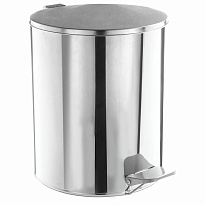 Ведро для мусора с педалью, усиленное, ТИТАН, 7 л, кольцо под мешок, нержавеющая сталь, хром в Саратове Ведро для мусора с педалью, усиленное, ТИТАН, 7 л, кольцо под мешок, нержавеющая сталь, хром в Саратове