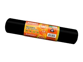 Мешки для мусора 180 л, ароматизированные, черные, в рулоне 10 шт., ПВД, 80 мкм, 1100х930 мм, EXPORT, exp18010142 в Саратове