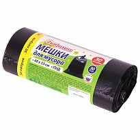 Мешки для мусора 30 л, черные, в рулоне 30 шт., ПНД, 7 мкм, 550х480 мм, Любаша, 608089 в Саратове Мешки для мусора 30 л, черные, в рулоне 30 шт., ПНД, 7 мкм, 550х480 мм, Любаша, 608089 в Саратове