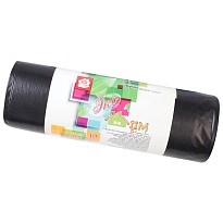 Мешки для мусора 220 л, черные, в рулоне 10 шт., ПВД, 29 мкм, 1100х830 мм, Концепция Быта ЭкоДом, 604924 в Саратове