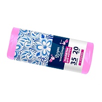 Мешки для мусора 35 л, с ушками, розовые, в рулоне 20 шт., ПНД, 12 мкм, 655х500 мм, Узоры Чистоты, МУ3469 (МСУ-35роз) в Саратове