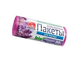 Мешки для мусора 30 л, ароматизированные, Лаванда, сиреневые, в рулоне 20 шт., ПНД, 9 мкм, 560х530 мм, GRIFON Aroma, 101-020 La в Саратове