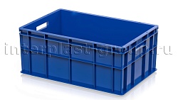 Пластиковый ящик для молока, мяса, овощей и фруктов синий