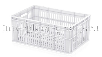 Ящик для молока, мяса, овощей и фруктов большая перфорация дно сплошное белый в Саратове
